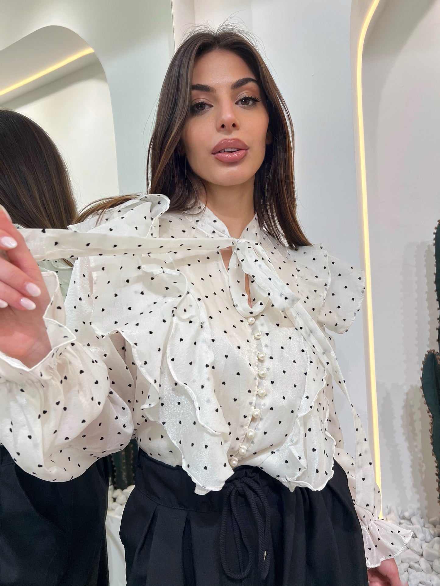 Camicia Con Cuoricini