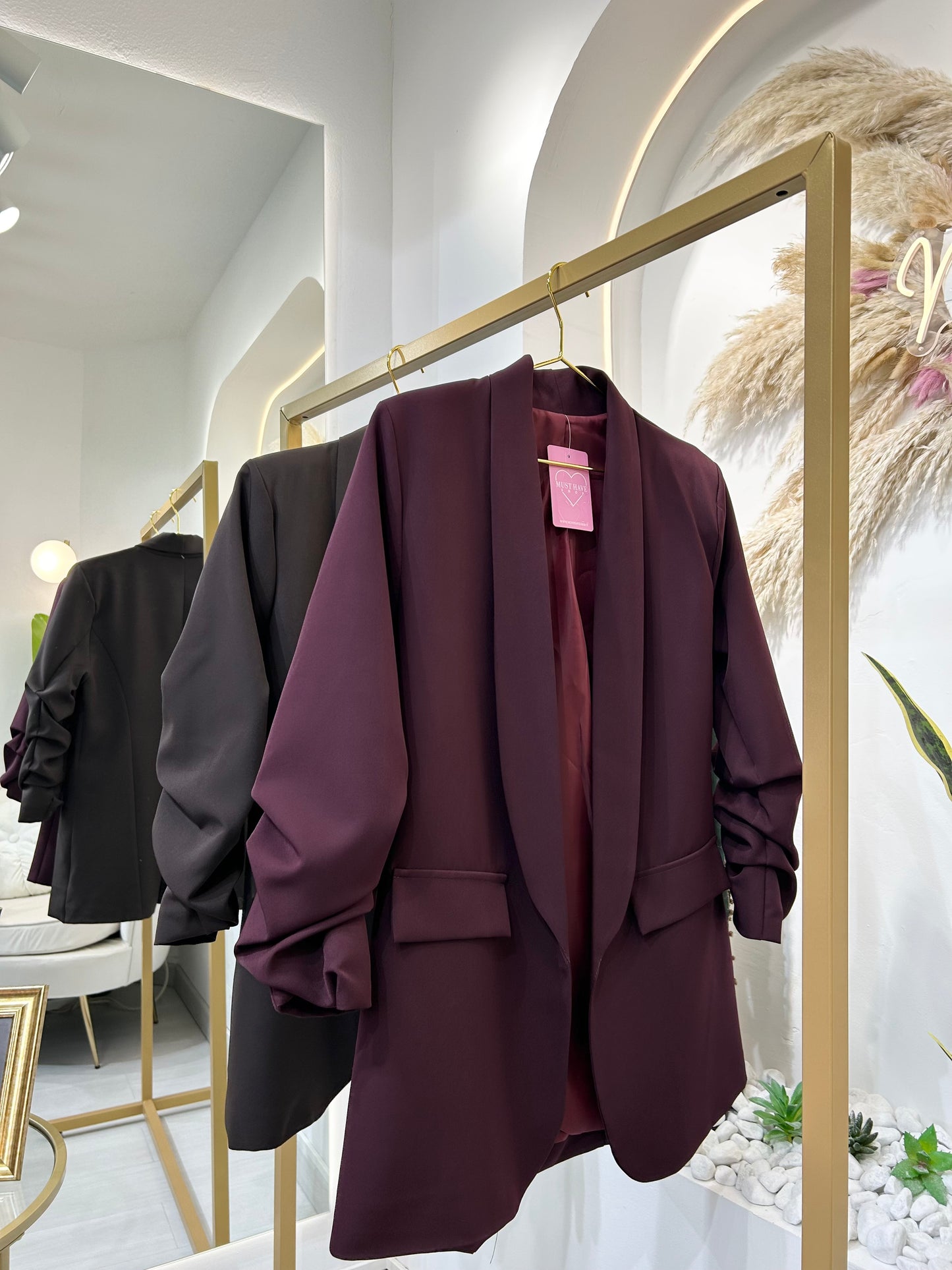 Giacca Basic Manica Arricciata