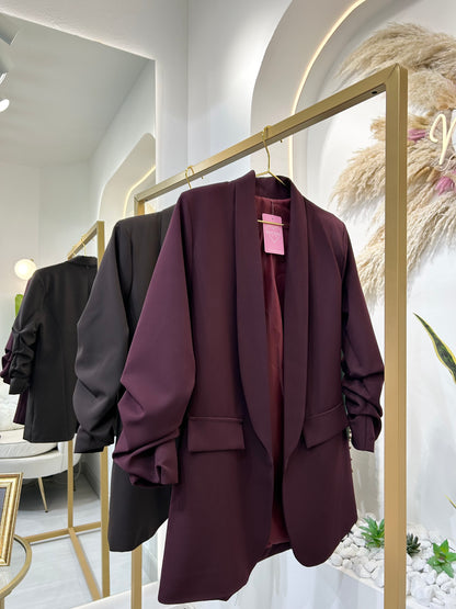 Giacca Basic Manica Arricciata