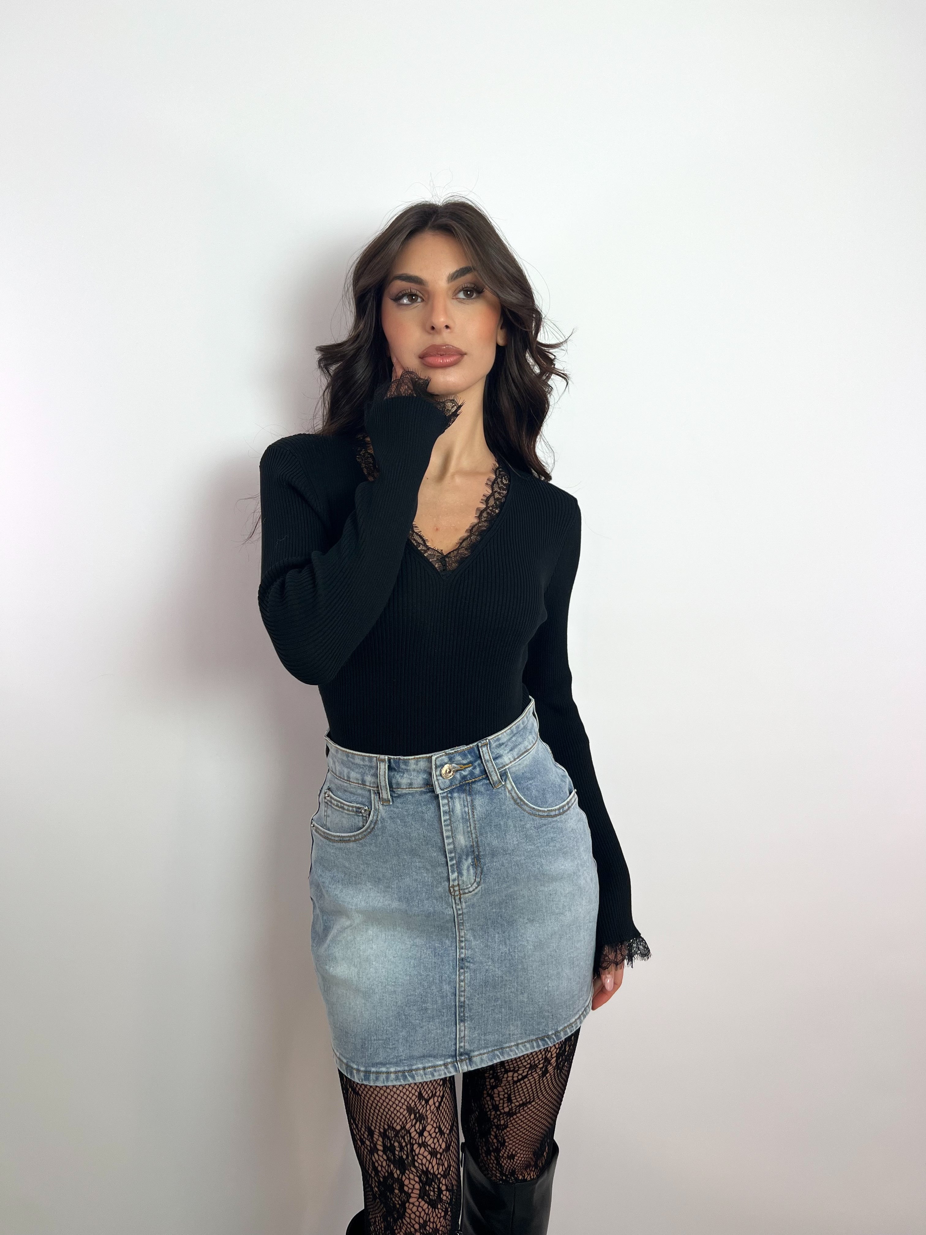 Consuelo - Maglia Con Dettagli In Pizzo