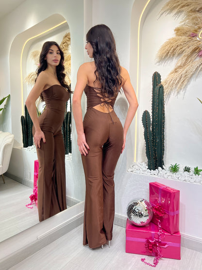 Tuta Scollo A Cuore In Lycra