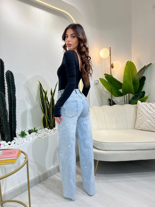 SOLE - Jeans Palazzo Strass