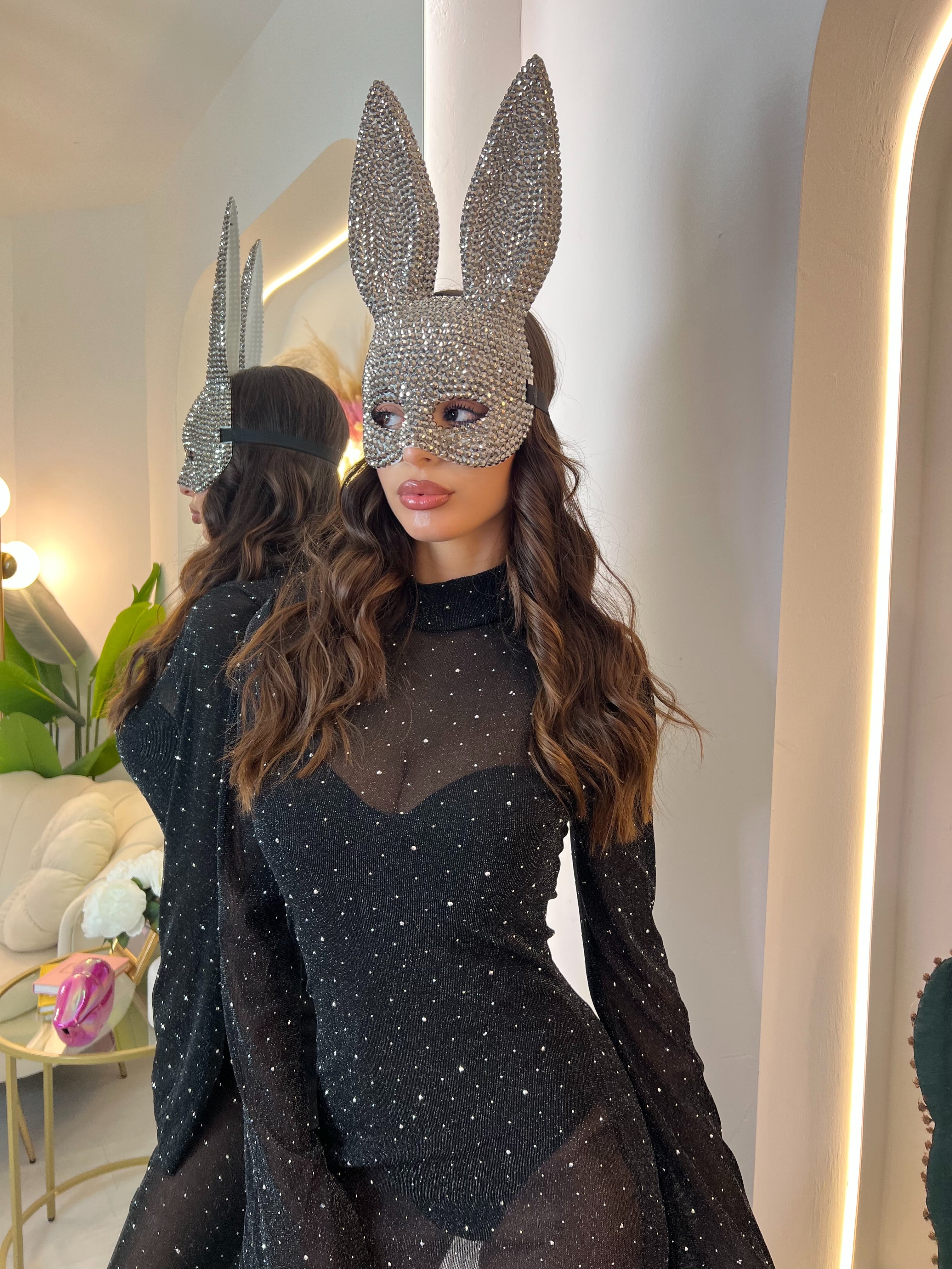 Maschera Coniglietta - Strass