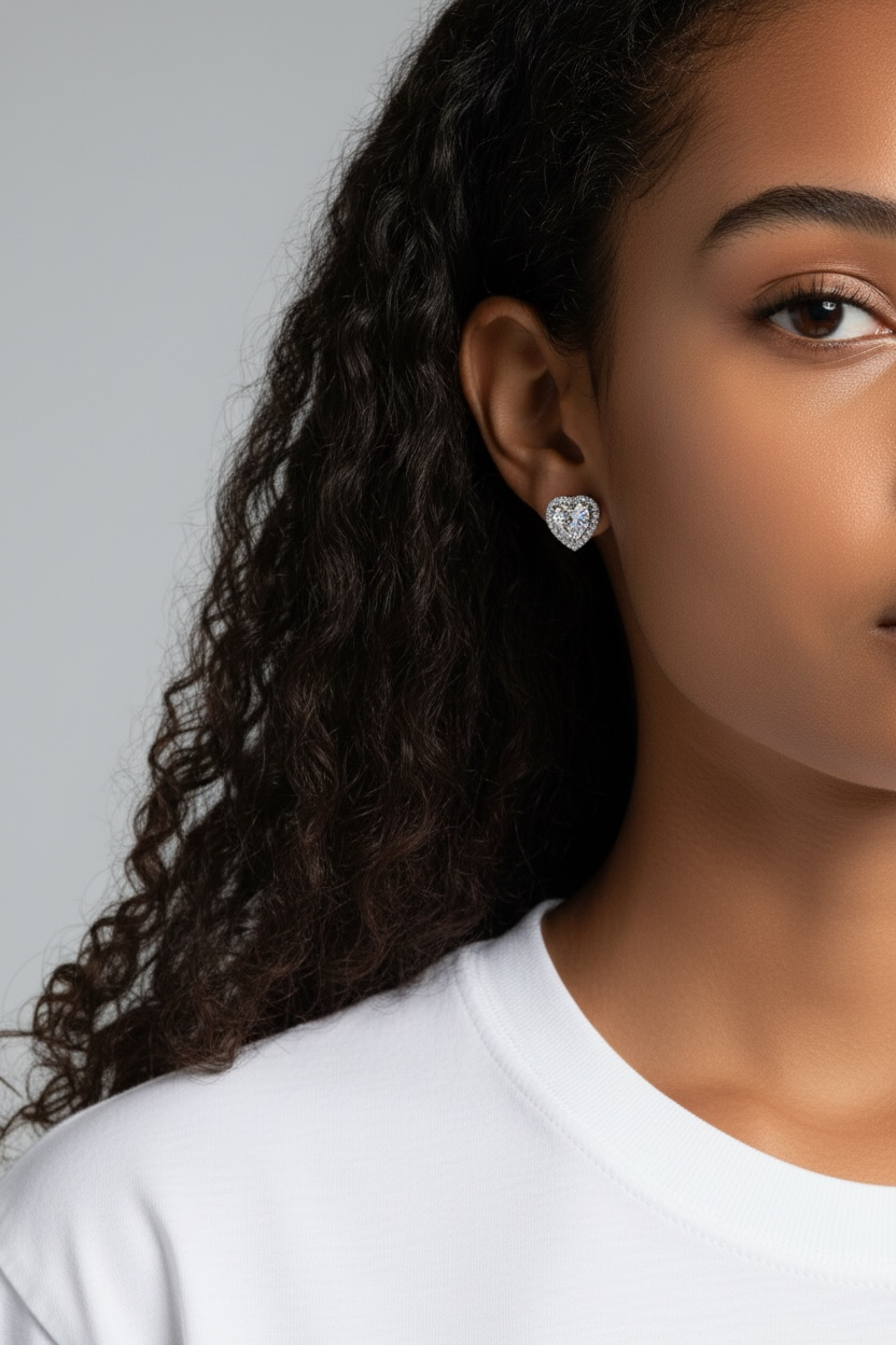 Orecchini A Cuore Con Strass