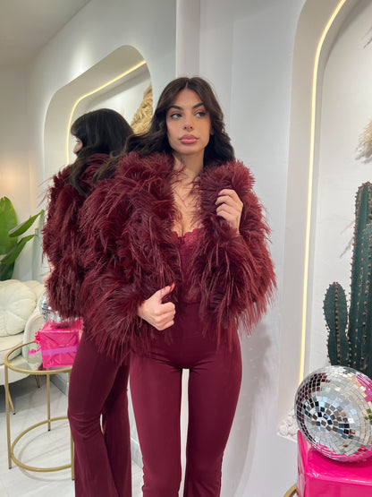 Ecopelliccia Crop Con Cappuccio