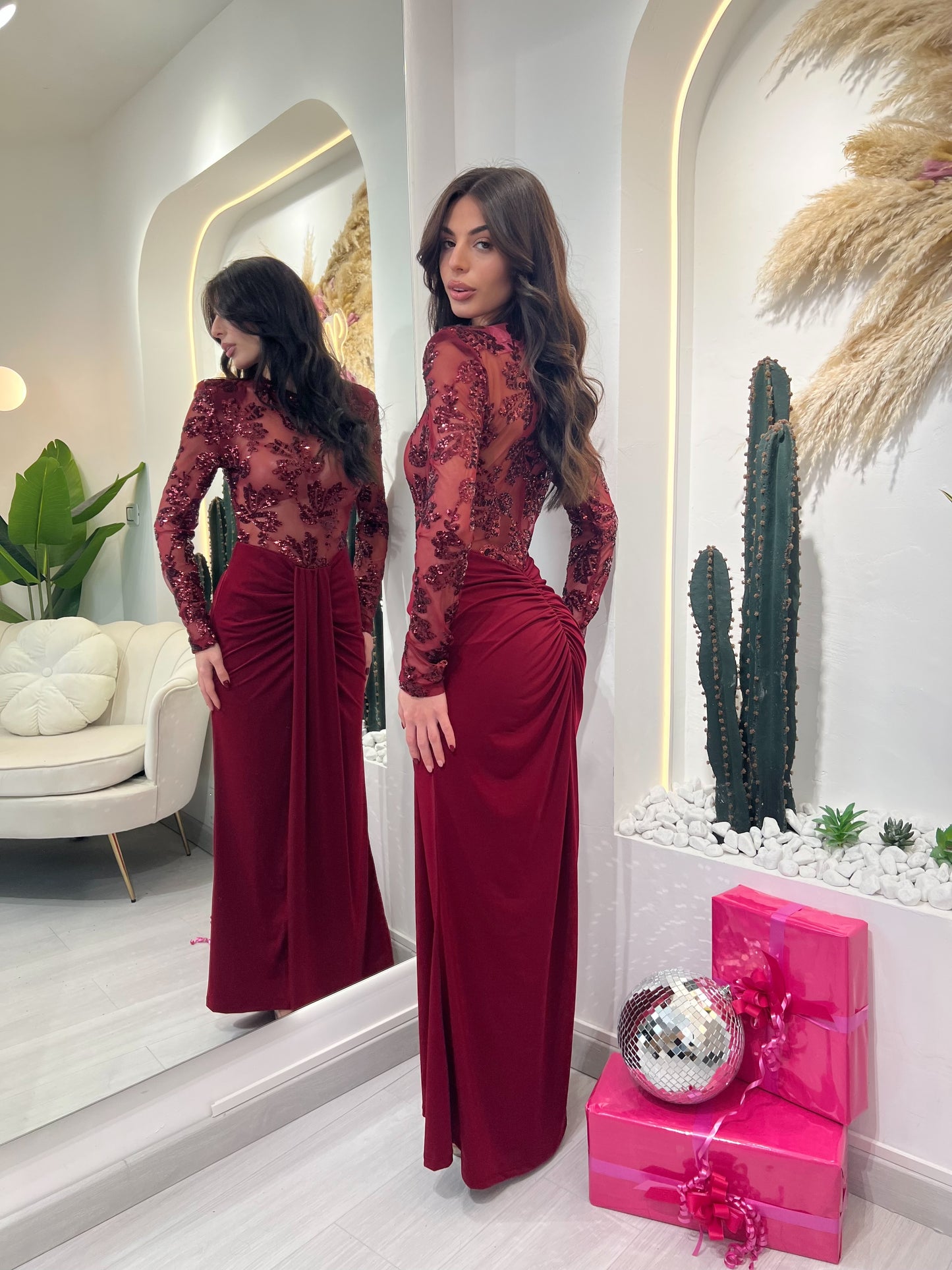 Savona - Abito Lungo Ricamato