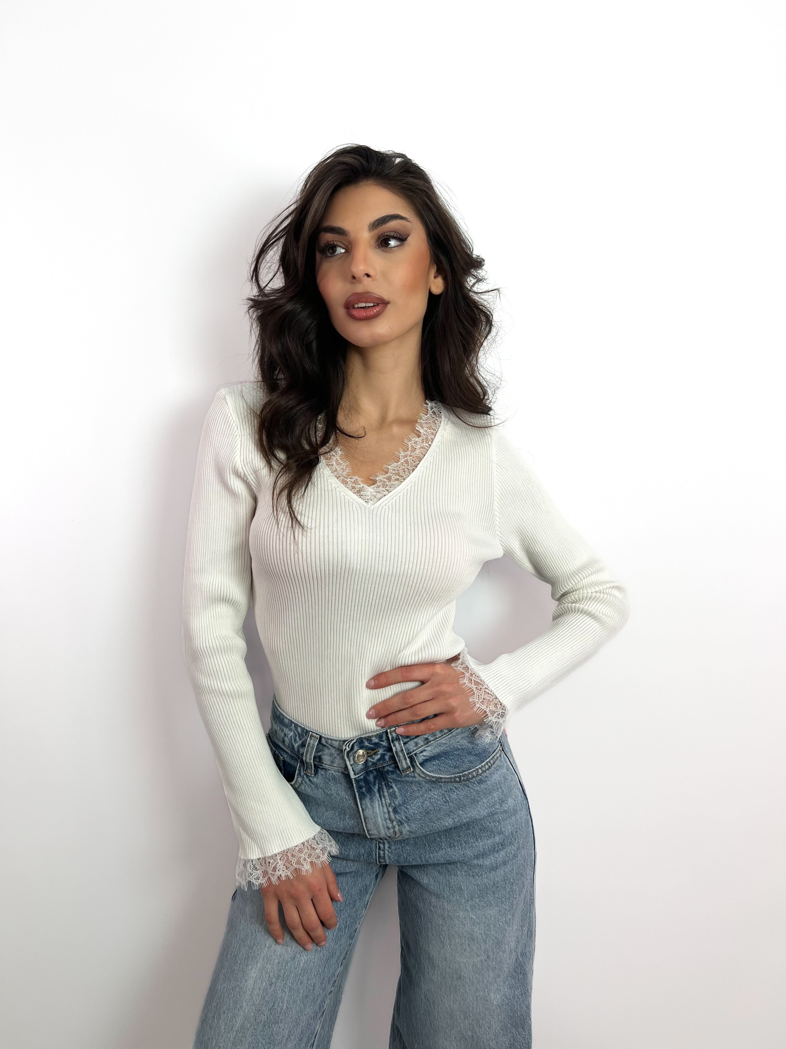 Consuelo - Maglia Con Dettagli In Pizzo