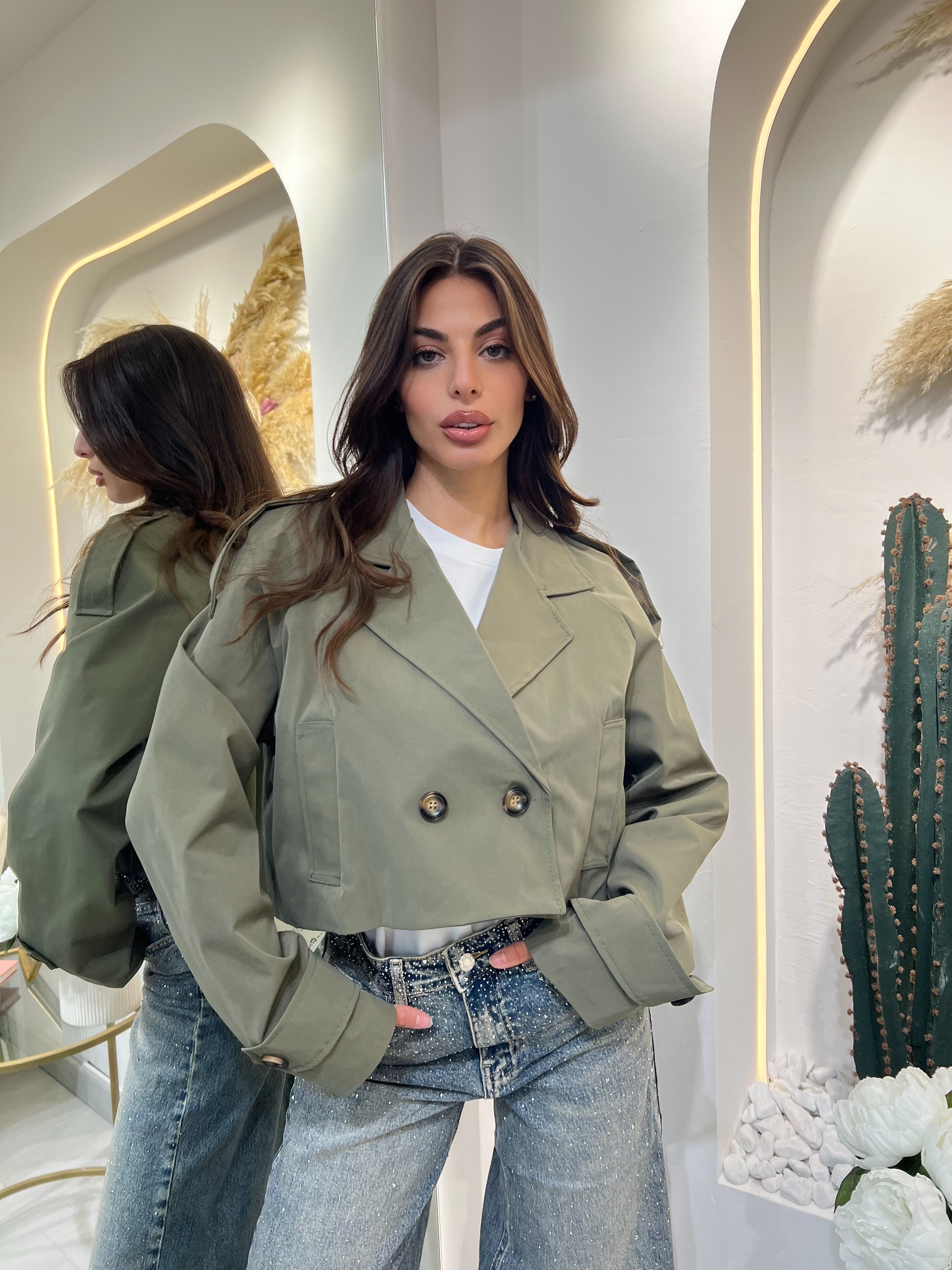 Trench Corto In Cotone