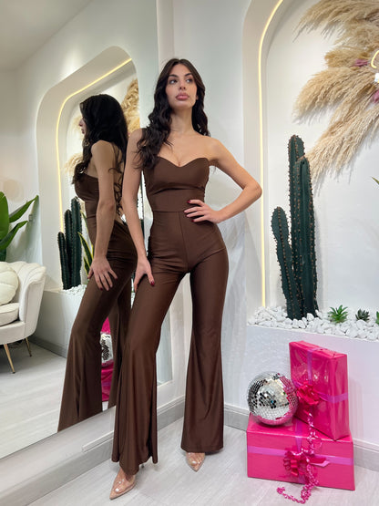 Tuta Scollo A Cuore In Lycra